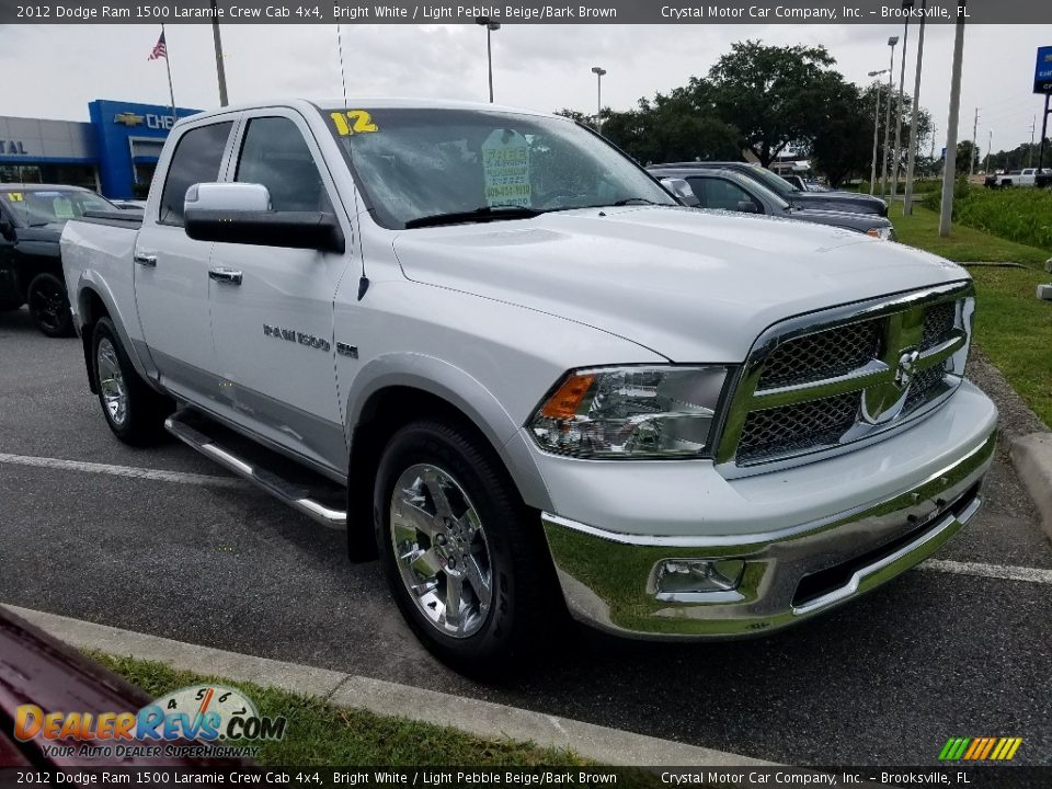 2012 Dodge Ram 1500 Laramie Crew Cab 4x4 Bright White / Light Pebble Beige/Bark Brown Photo #7