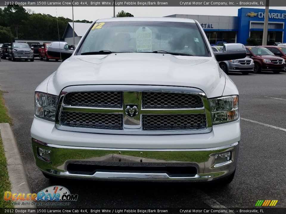 2012 Dodge Ram 1500 Laramie Crew Cab 4x4 Bright White / Light Pebble Beige/Bark Brown Photo #8