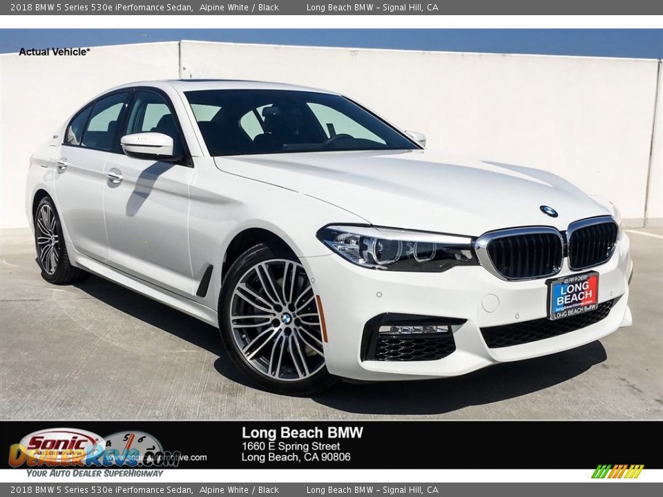 2018 BMW 5 Series 530e iPerfomance Sedan Alpine White / Black Photo #1