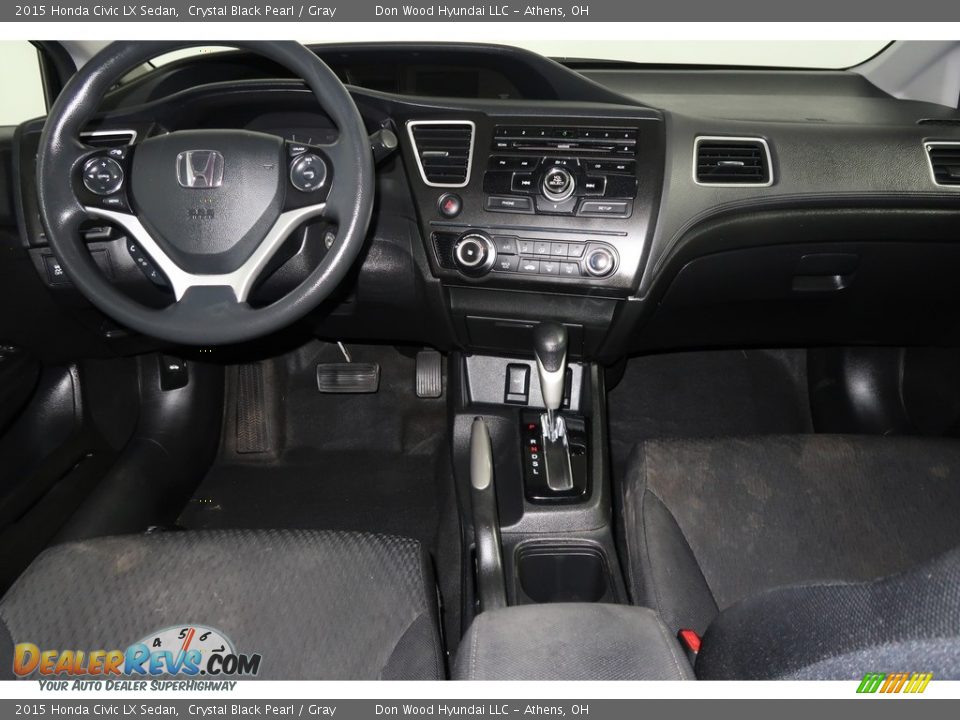 2015 Honda Civic LX Sedan Crystal Black Pearl / Gray Photo #13