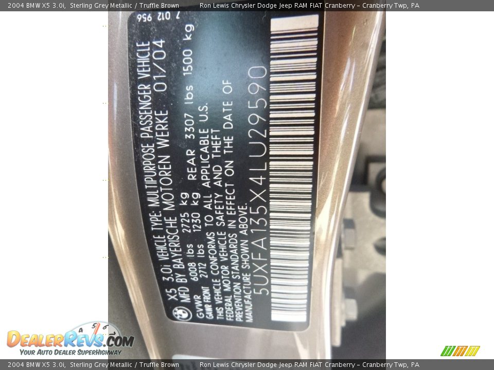 2004 BMW X5 3.0i Sterling Grey Metallic / Truffle Brown Photo #13
