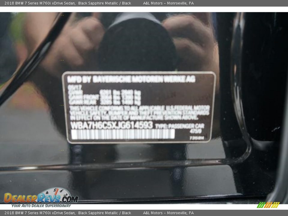 2018 BMW 7 Series M760i xDrive Sedan Black Sapphire Metallic / Black Photo #20
