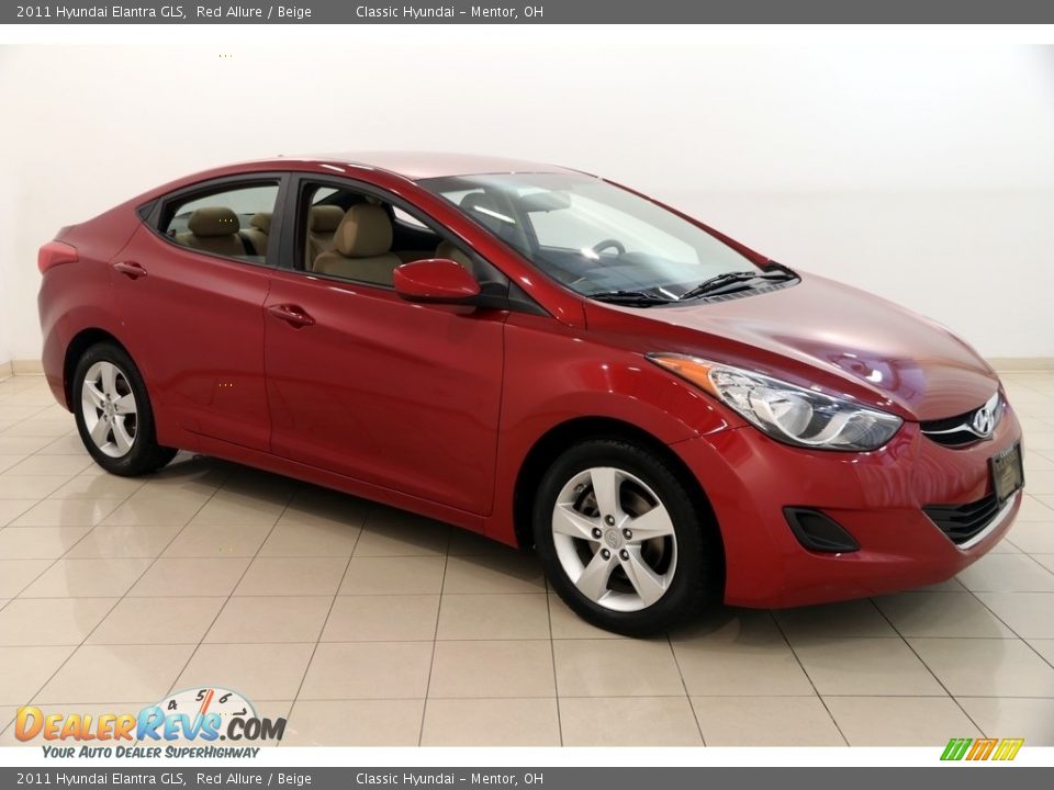 2011 Hyundai Elantra GLS Red Allure / Beige Photo #1