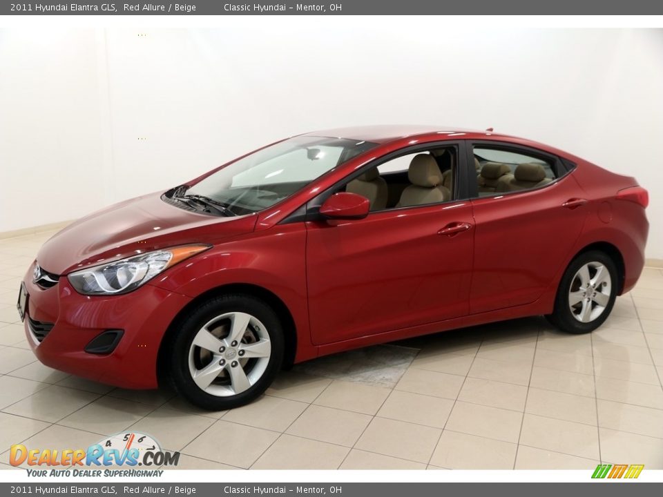 2011 Hyundai Elantra GLS Red Allure / Beige Photo #3