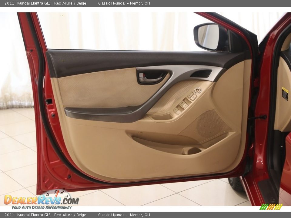 2011 Hyundai Elantra GLS Red Allure / Beige Photo #4