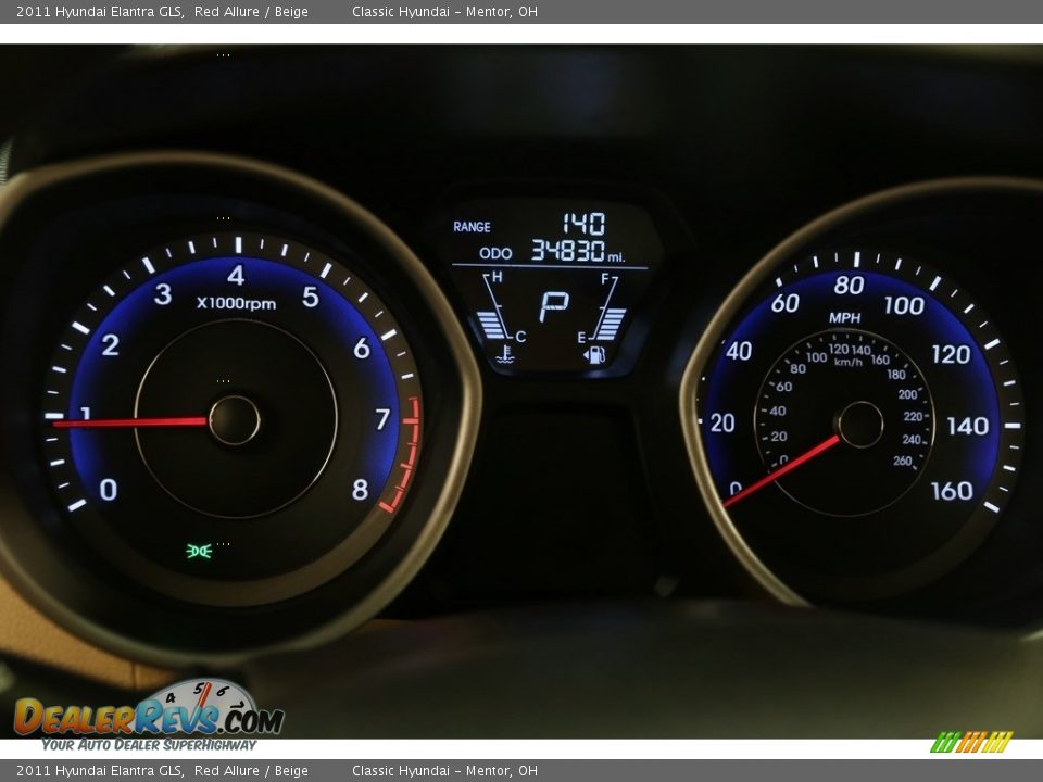 2011 Hyundai Elantra GLS Red Allure / Beige Photo #7