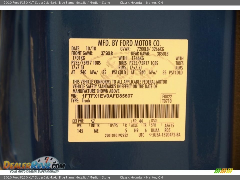 2010 Ford F150 XLT SuperCab 4x4 Blue Flame Metallic / Medium Stone Photo #20