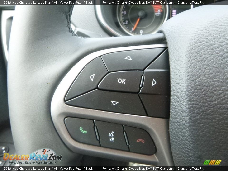 2019 Jeep Cherokee Latitude Plus 4x4 Velvet Red Pearl / Black Photo #19