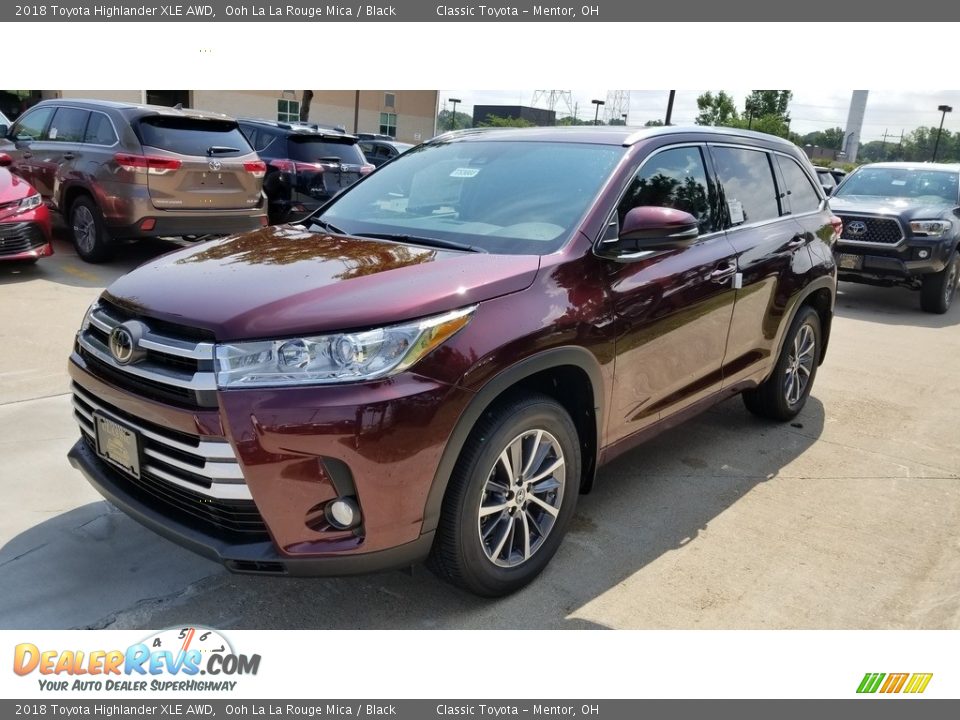 2018 Toyota Highlander XLE AWD Ooh La La Rouge Mica / Black Photo #1