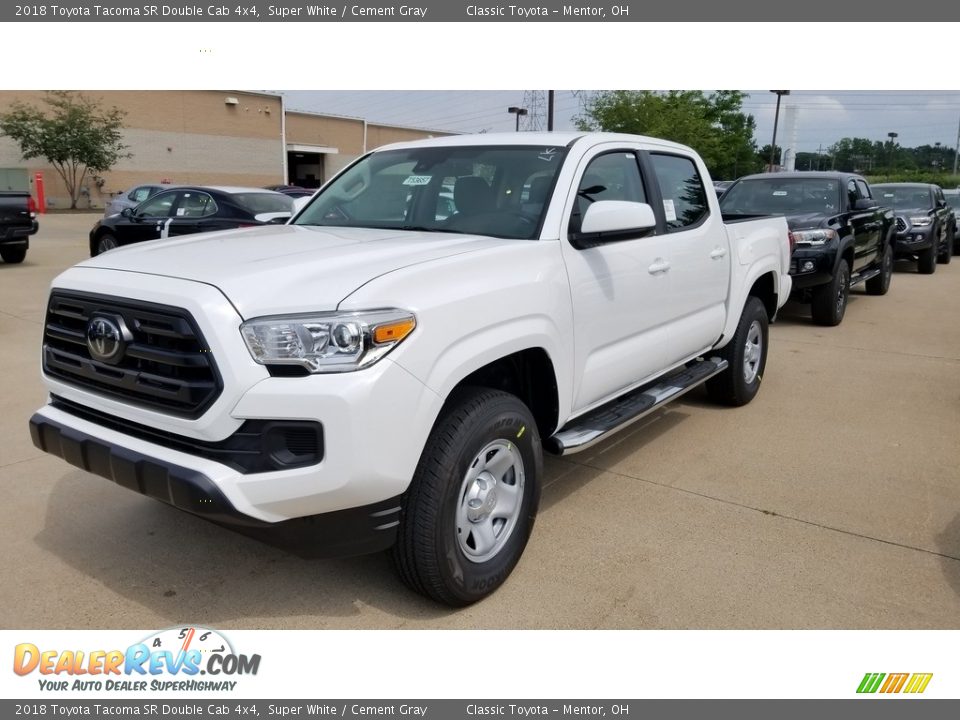 2018 Toyota Tacoma SR Double Cab 4x4 Super White / Cement Gray Photo #1