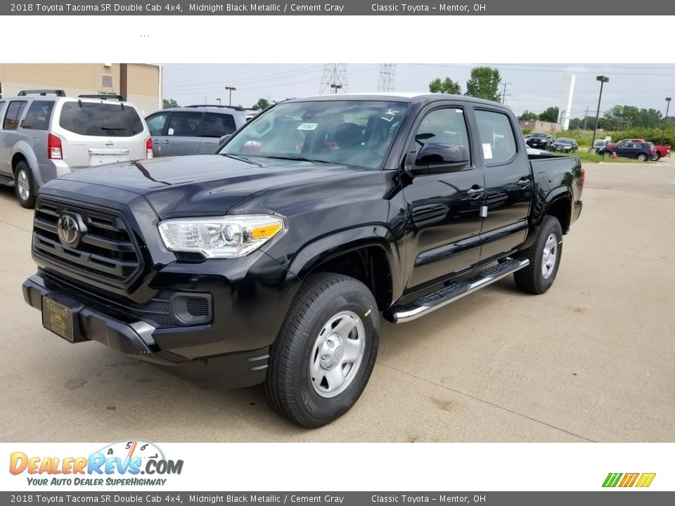 2018 Toyota Tacoma SR Double Cab 4x4 Midnight Black Metallic / Cement Gray Photo #1
