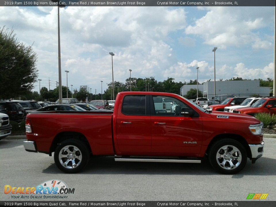 2019 Ram 1500 Big Horn Quad Cab Flame Red / Mountain Brown/Light Frost Beige Photo #6
