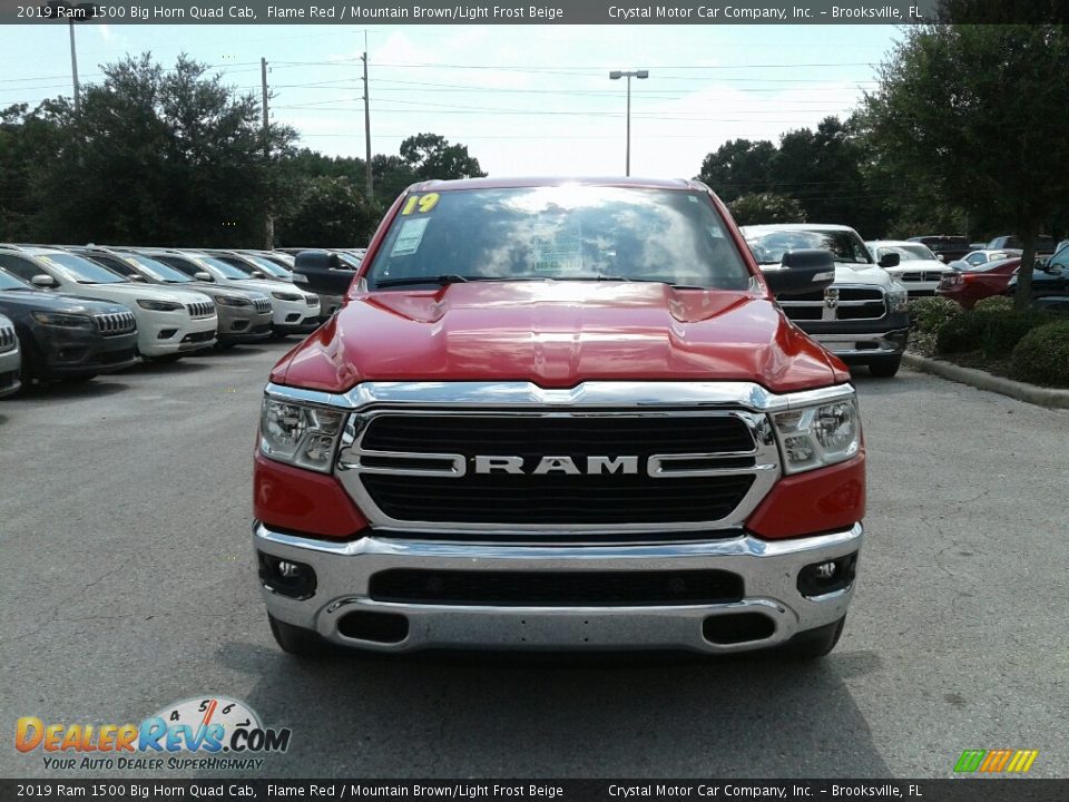 2019 Ram 1500 Big Horn Quad Cab Flame Red / Mountain Brown/Light Frost Beige Photo #8