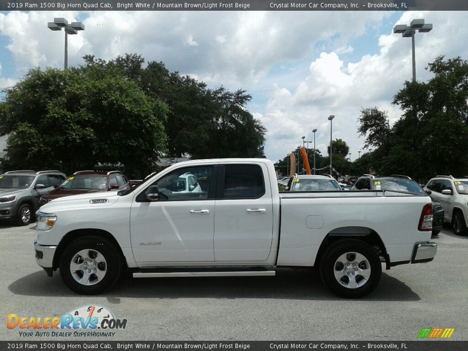 2019 Ram 1500 Big Horn Quad Cab Bright White / Mountain Brown/Light Frost Beige Photo #2
