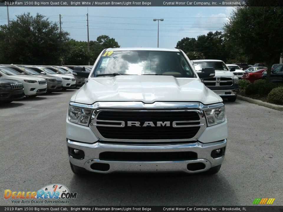 2019 Ram 1500 Big Horn Quad Cab Bright White / Mountain Brown/Light Frost Beige Photo #8