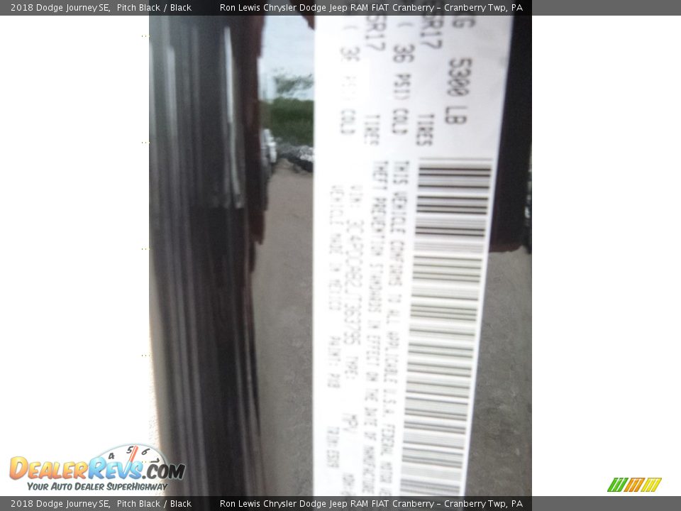 2018 Dodge Journey SE Pitch Black / Black Photo #15