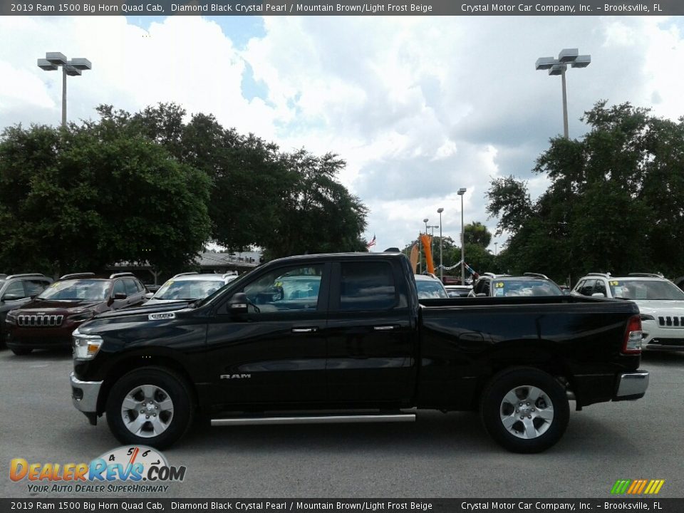 2019 Ram 1500 Big Horn Quad Cab Diamond Black Crystal Pearl / Mountain Brown/Light Frost Beige Photo #3