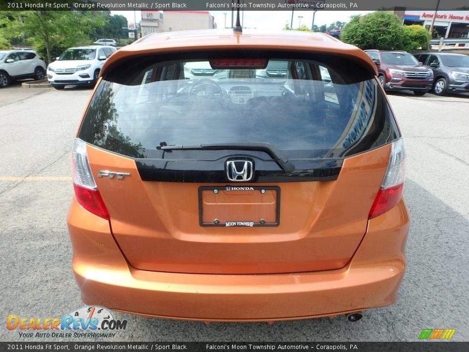 2011 Honda Fit Sport Orange Revolution Metallic / Sport Black Photo #4