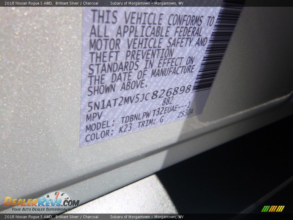 2018 Nissan Rogue S AWD Brilliant Silver / Charcoal Photo #16