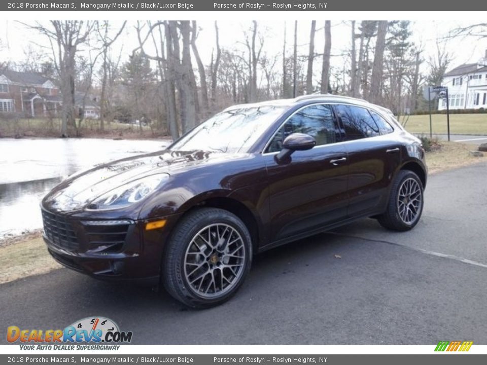 2018 Porsche Macan S Mahogany Metallic / Black/Luxor Beige Photo #3