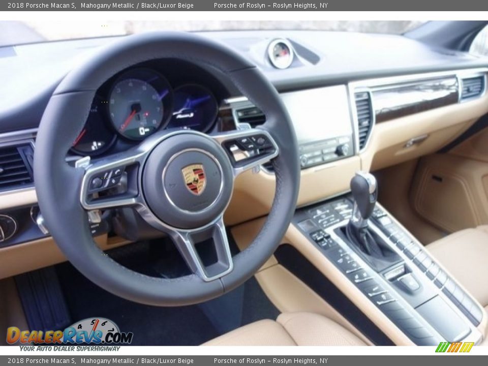 2018 Porsche Macan S Mahogany Metallic / Black/Luxor Beige Photo #12