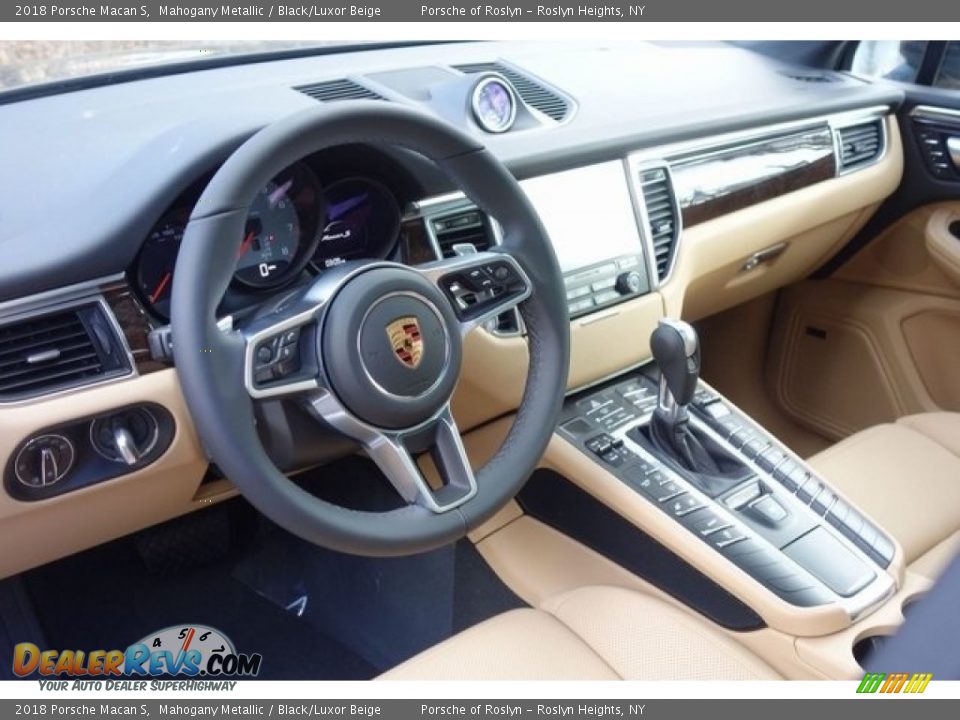 2018 Porsche Macan S Mahogany Metallic / Black/Luxor Beige Photo #13