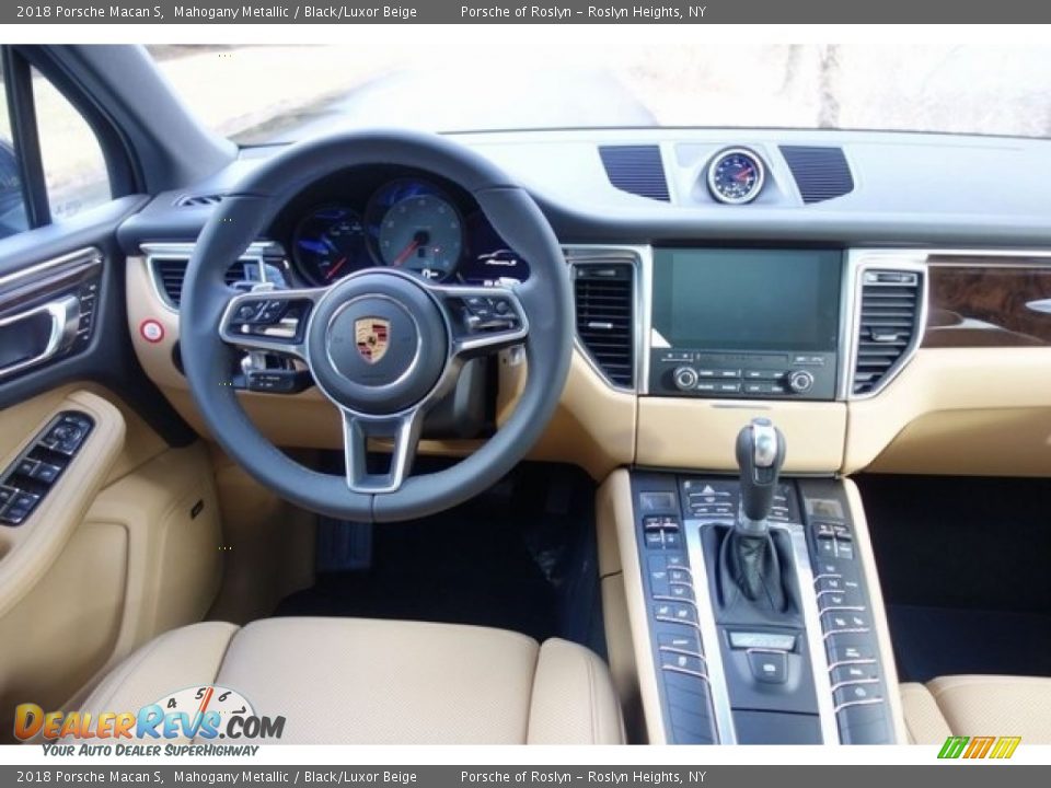 2018 Porsche Macan S Mahogany Metallic / Black/Luxor Beige Photo #14