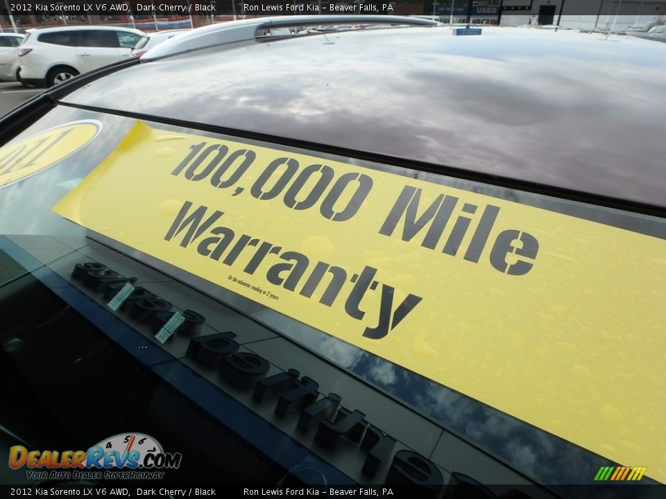 2012 Kia Sorento LX V6 AWD Dark Cherry / Black Photo #11