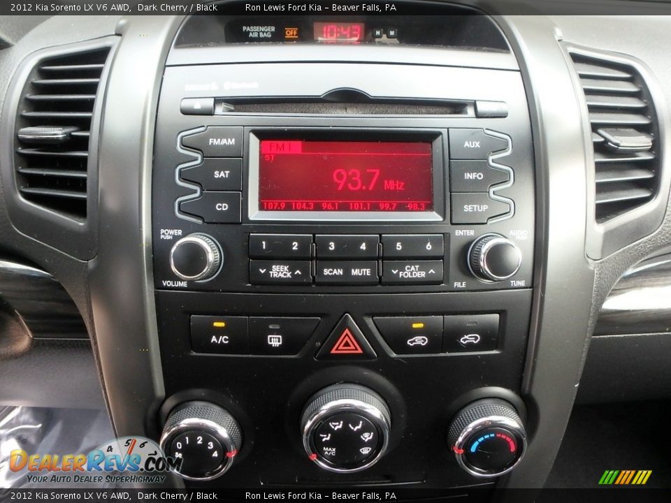 2012 Kia Sorento LX V6 AWD Dark Cherry / Black Photo #18