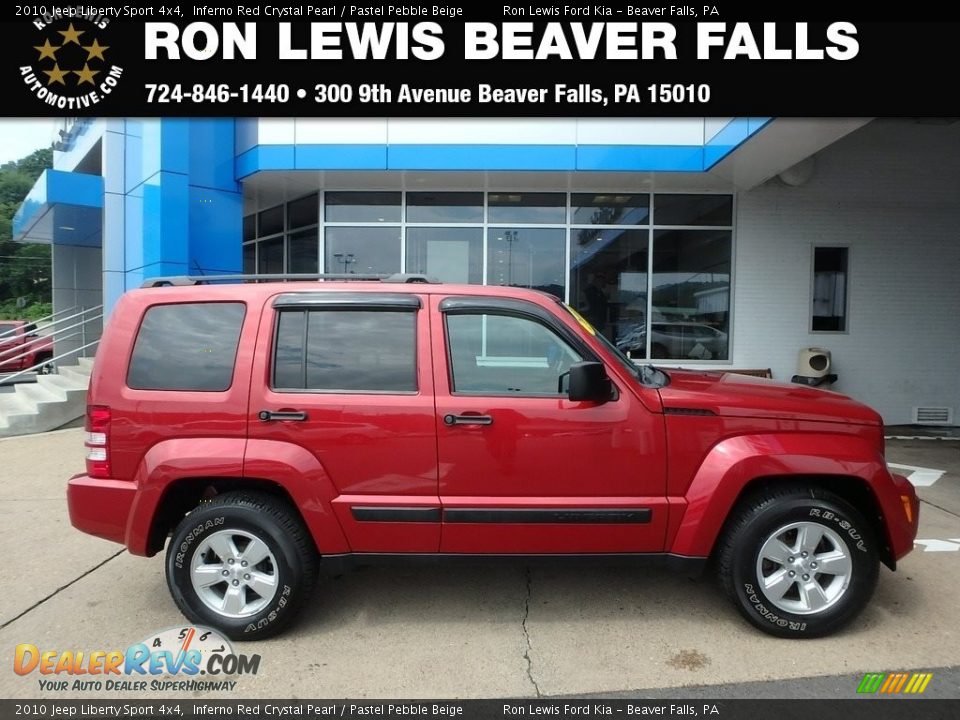 2010 Jeep Liberty Sport 4x4 Inferno Red Crystal Pearl / Pastel Pebble Beige Photo #1