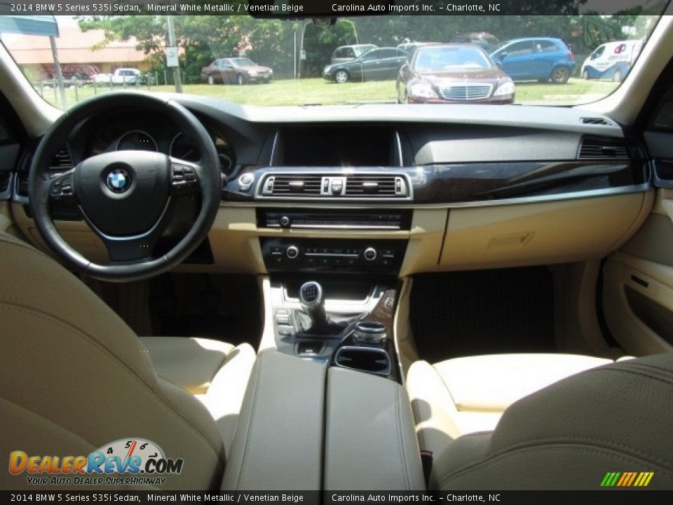 2014 BMW 5 Series 535i Sedan Mineral White Metallic / Venetian Beige Photo #13