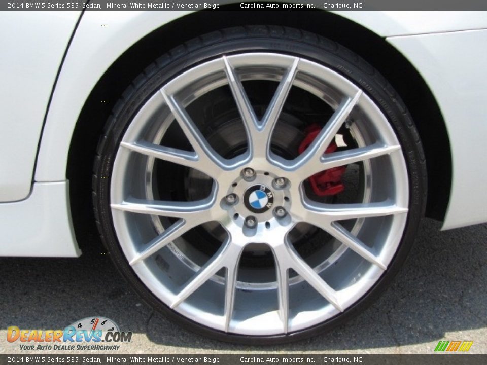 2014 BMW 5 Series 535i Sedan Mineral White Metallic / Venetian Beige Photo #26