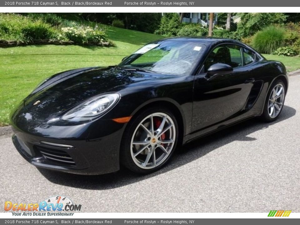 2018 Porsche 718 Cayman S Black / Black/Bordeaux Red Photo #3