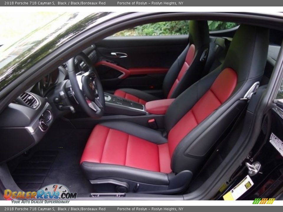 Black/Bordeaux Red Interior - 2018 Porsche 718 Cayman S Photo #12