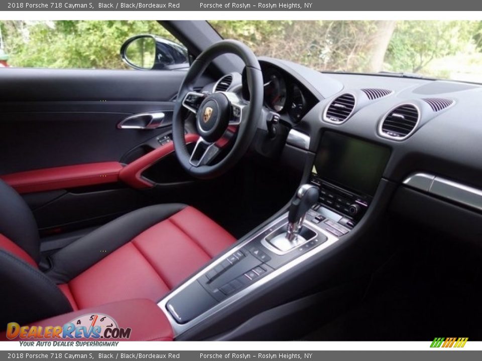 2018 Porsche 718 Cayman S Black / Black/Bordeaux Red Photo #17