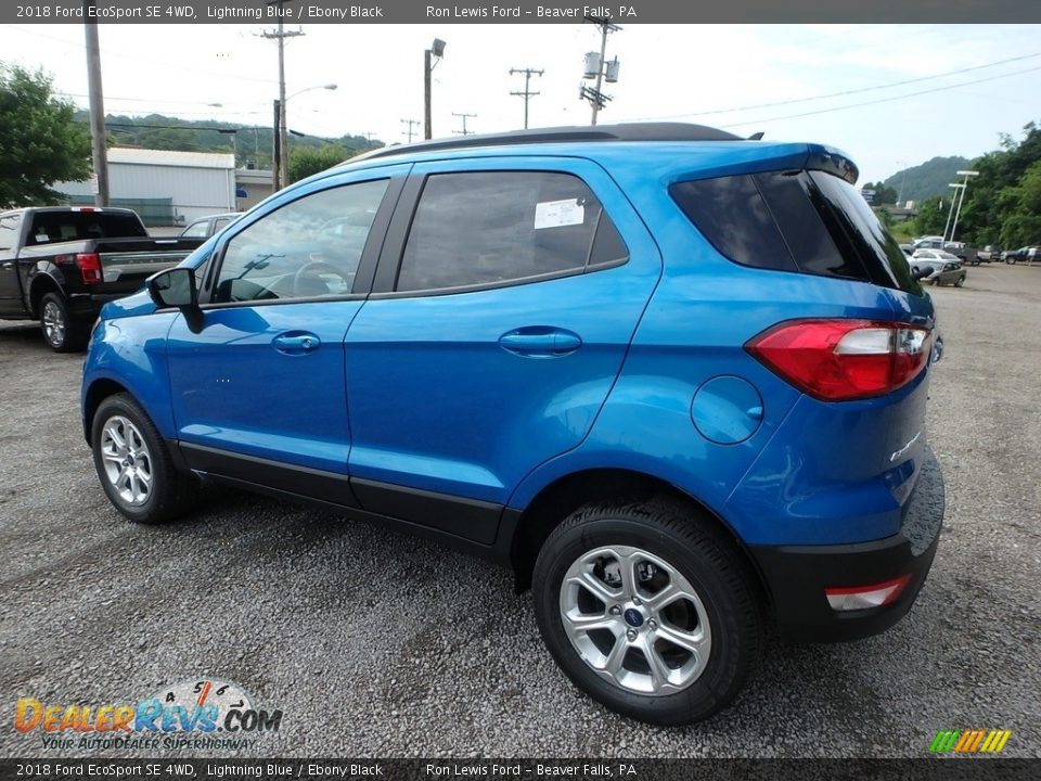 2018 Ford EcoSport SE 4WD Lightning Blue / Ebony Black Photo #6