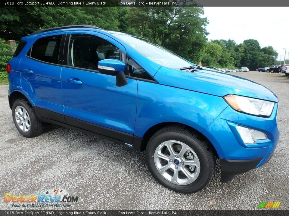 2018 Ford EcoSport SE 4WD Lightning Blue / Ebony Black Photo #10