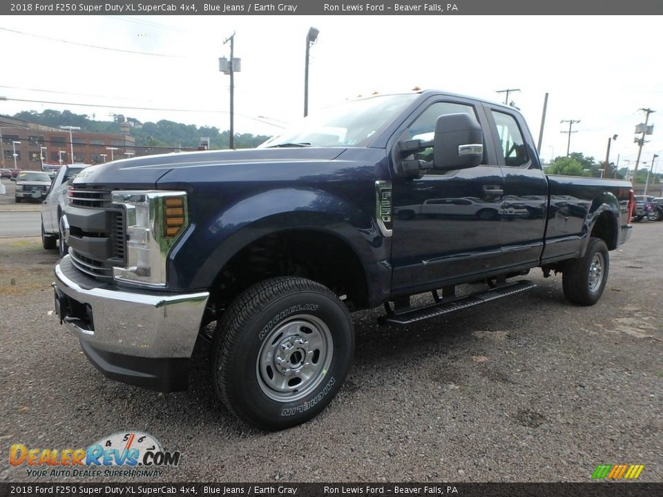 2018 Ford F250 Super Duty XL SuperCab 4x4 Blue Jeans / Earth Gray Photo #8