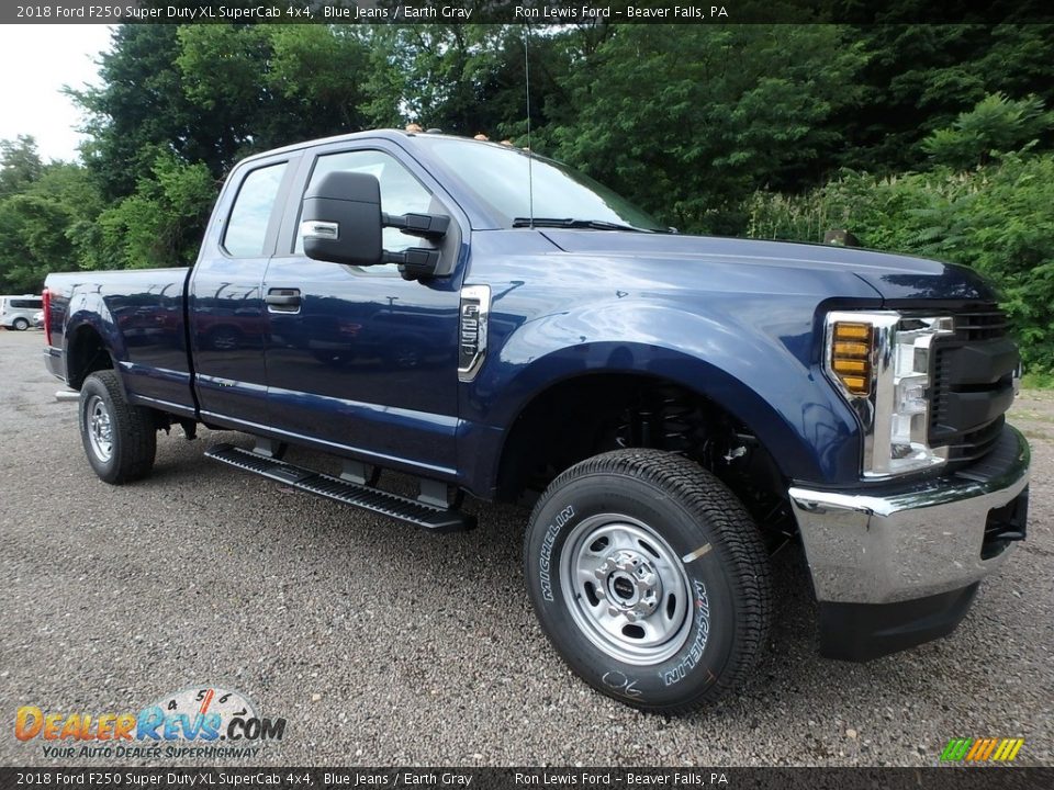 2018 Ford F250 Super Duty XL SuperCab 4x4 Blue Jeans / Earth Gray Photo #10