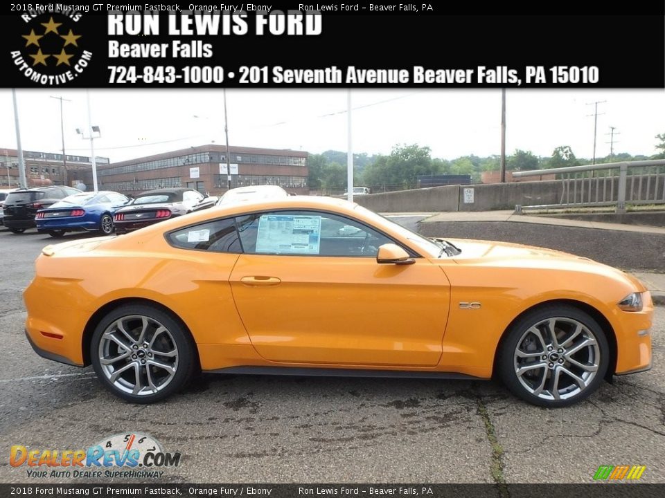 2018 Ford Mustang GT Premium Fastback Orange Fury / Ebony Photo #1