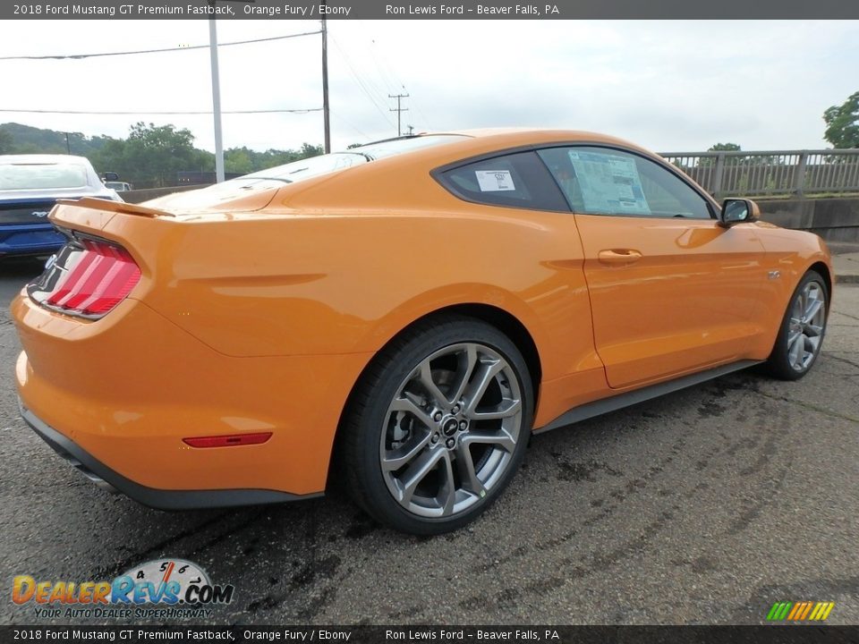 2018 Ford Mustang GT Premium Fastback Orange Fury / Ebony Photo #2
