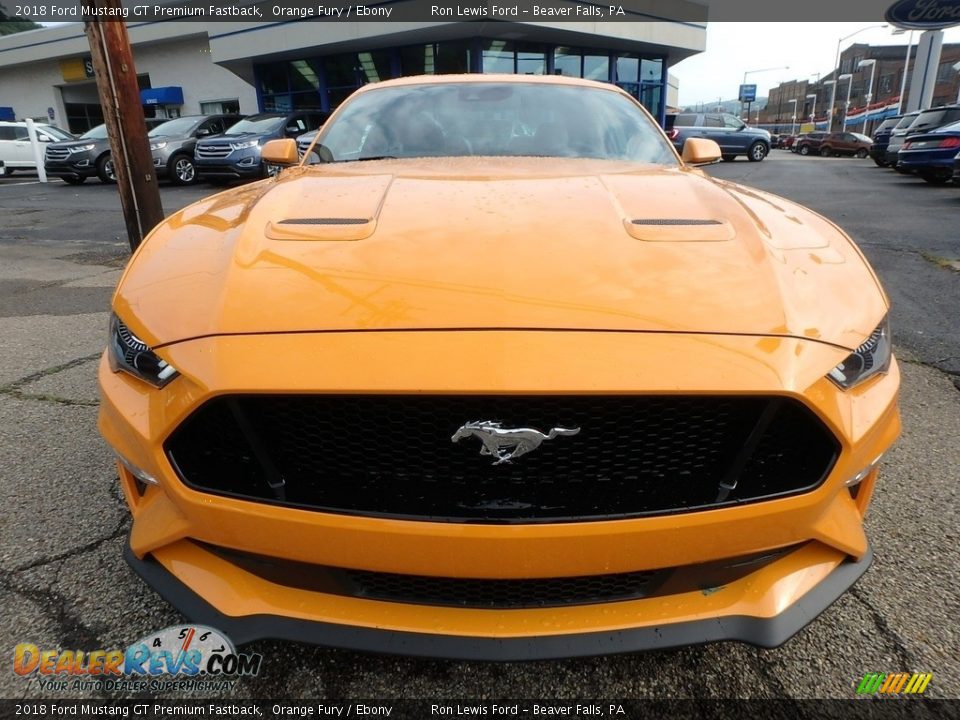 2018 Ford Mustang GT Premium Fastback Orange Fury / Ebony Photo #7