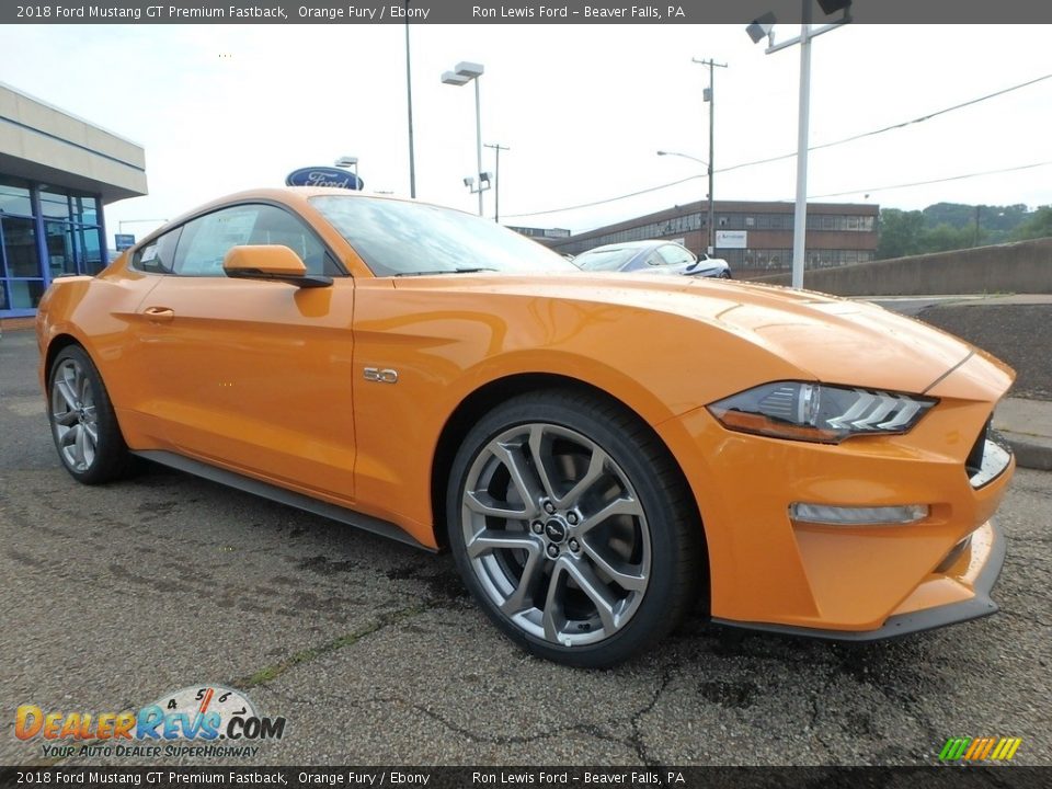 2018 Ford Mustang GT Premium Fastback Orange Fury / Ebony Photo #9