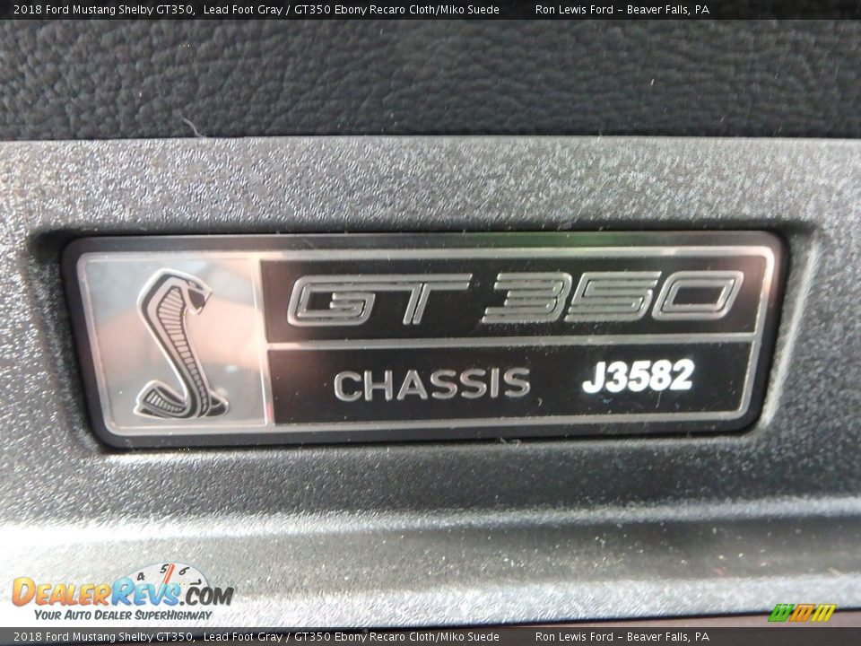 Info Tag of 2018 Ford Mustang Shelby GT350 Photo #20