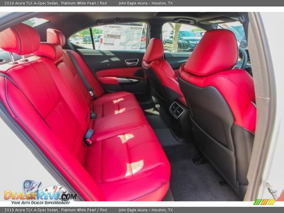 2019 Acura TLX A-Spec Sedan Platinum White Pearl / Red Photo #25