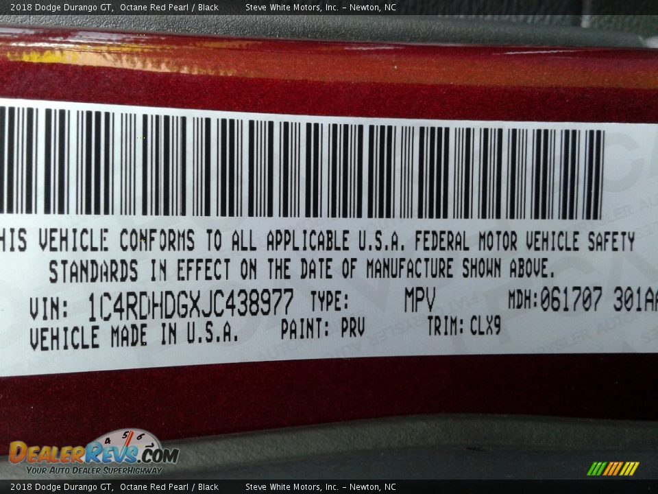 2018 Dodge Durango GT Octane Red Pearl / Black Photo #36