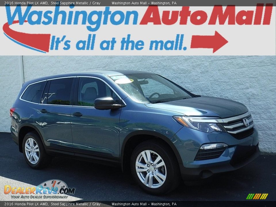 2016 Honda Pilot LX AWD Steel Sapphire Metallic / Gray Photo #1