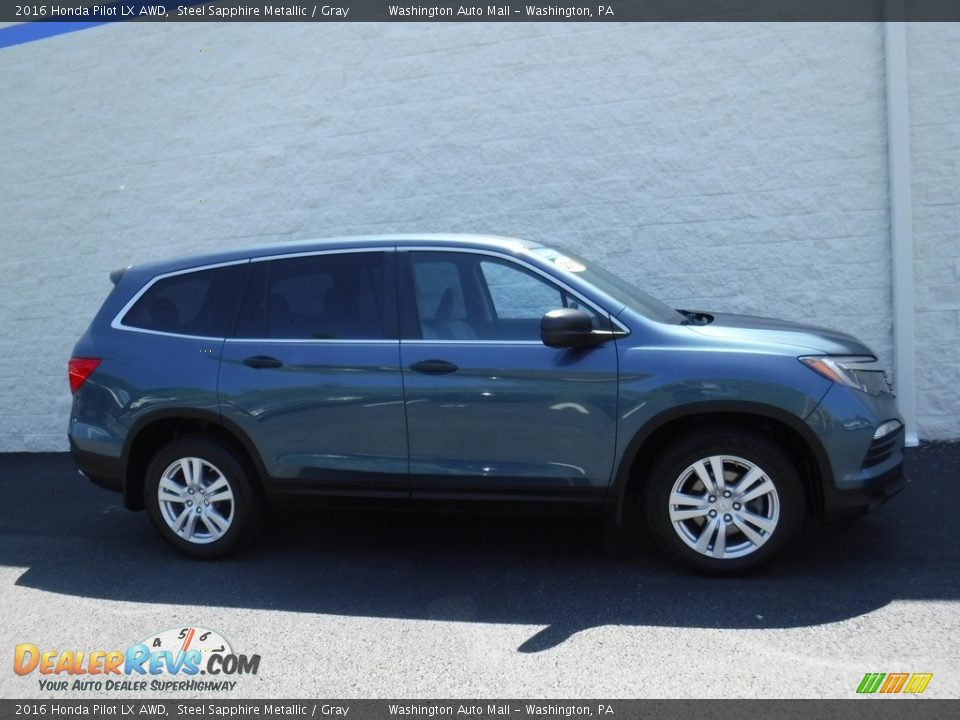 2016 Honda Pilot LX AWD Steel Sapphire Metallic / Gray Photo #2