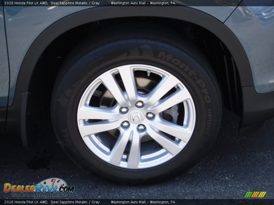 2016 Honda Pilot LX AWD Steel Sapphire Metallic / Gray Photo #3