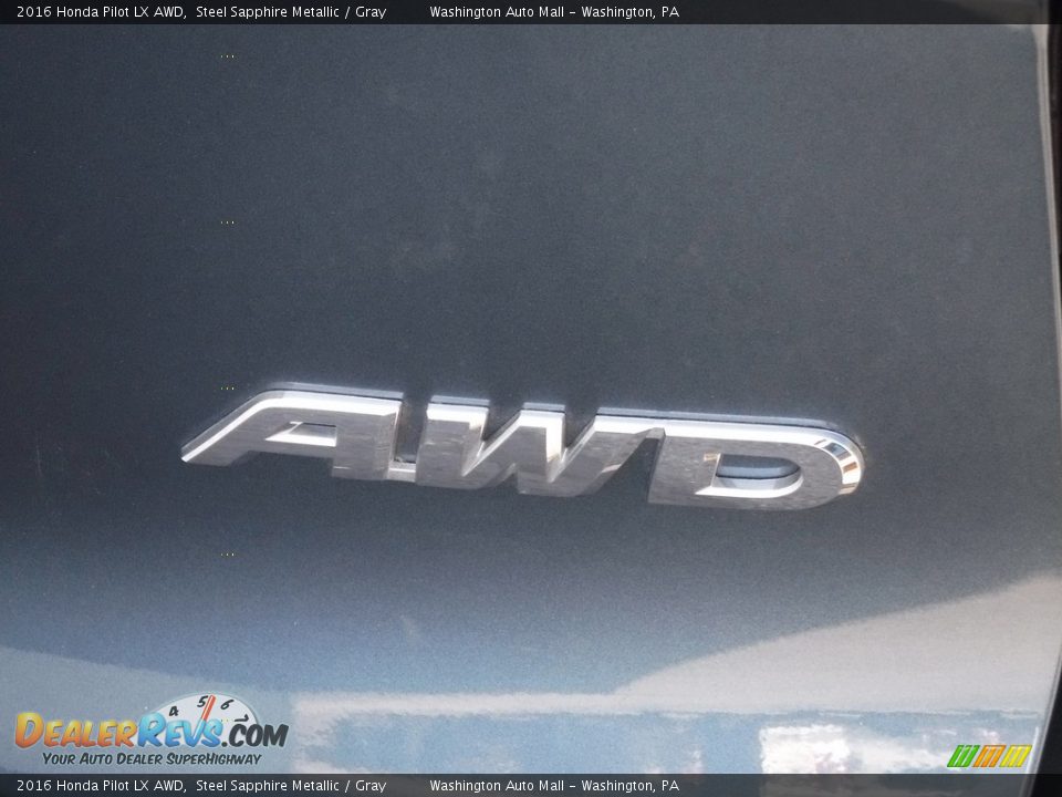 2016 Honda Pilot LX AWD Steel Sapphire Metallic / Gray Photo #9